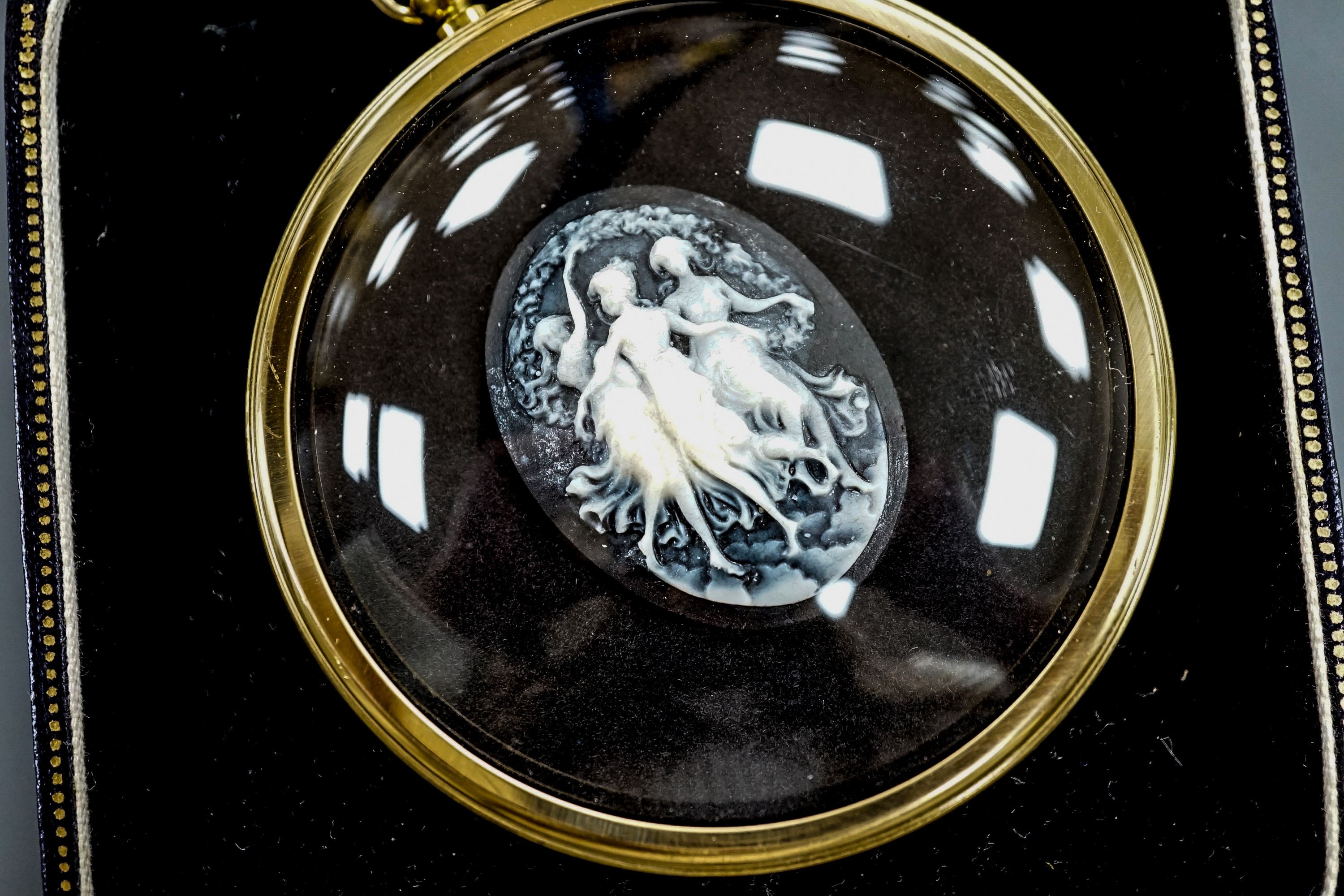 A French biscuit porcelain cameo in convex frame